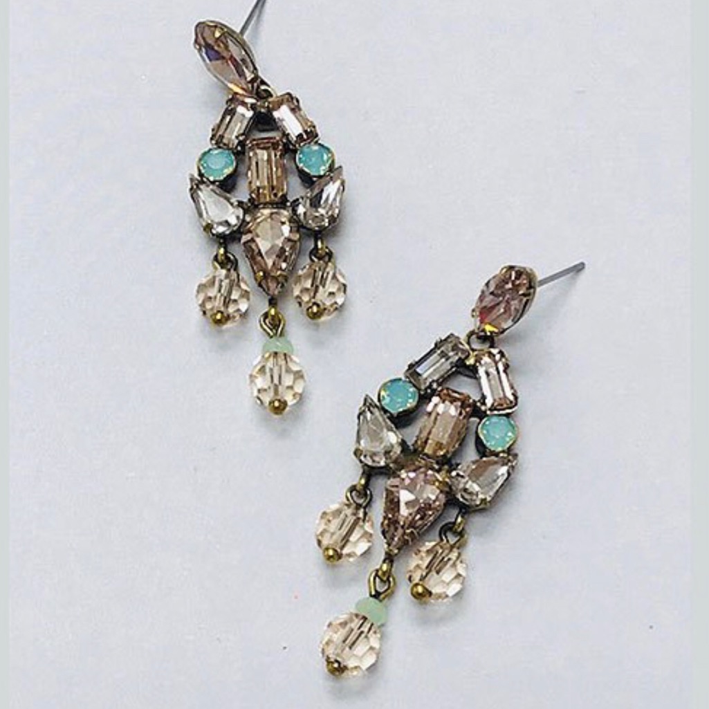 Apricot Agate Mint Alabaster Earrings Nwt 79$